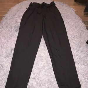 NWT H&M Paper Bag Tie Waist Pants in Black